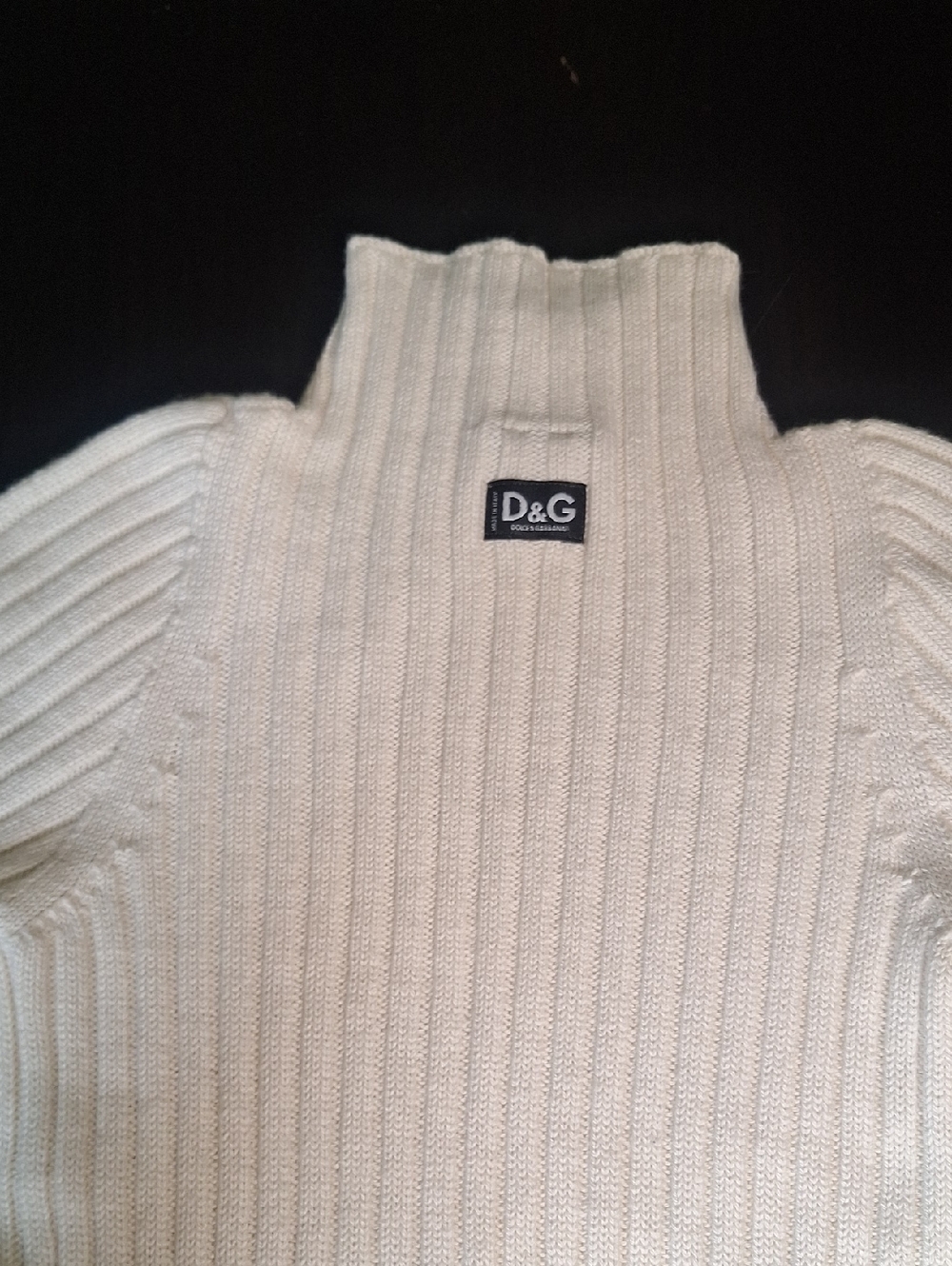D & G Vintage Y2K Ribbed Funnel Neck Fine Merino Wool Sweater Size XS - Picture 5 of 7